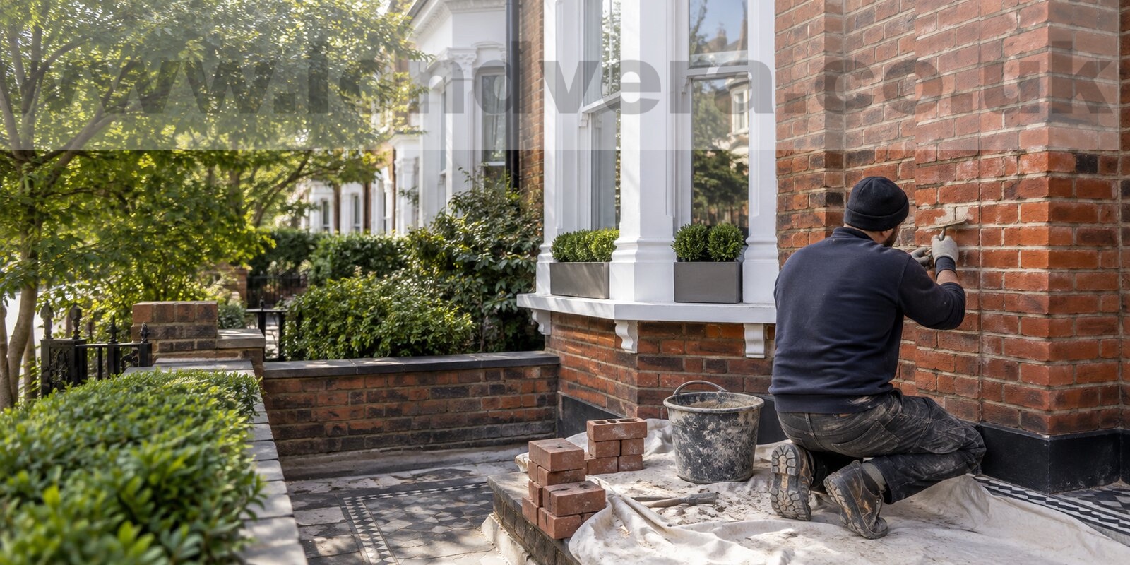 Brickwork restoration on a traditional London property