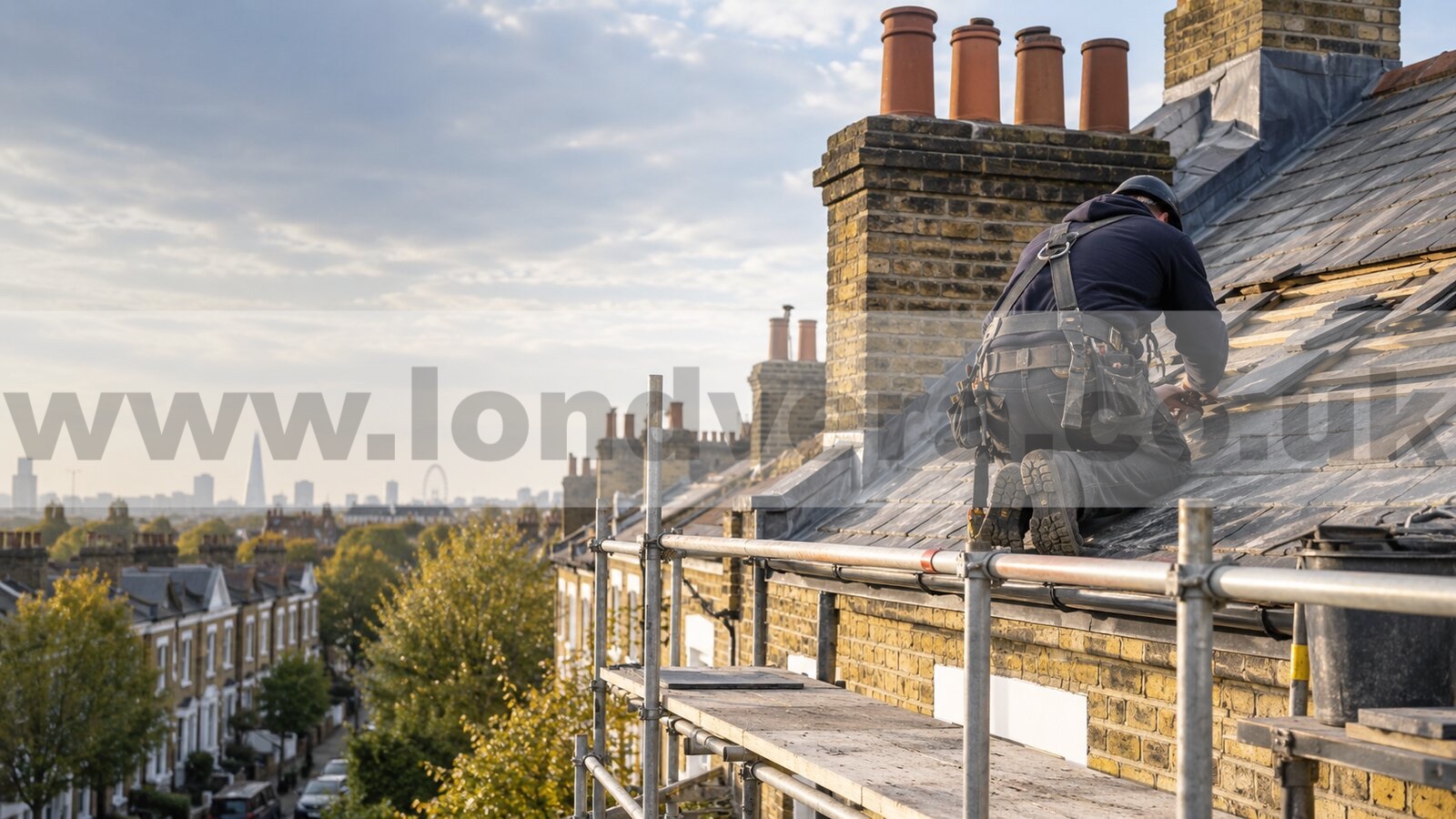 Roof repair on a London terraced property